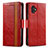 Funda de Cuero Cartera con Soporte Carcasa S02D para Samsung Galaxy XCover 6 Pro 5G Rojo