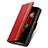 Funda de Cuero Cartera con Soporte Carcasa S02D para Samsung Galaxy Z Fold4 5G Rojo