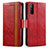 Funda de Cuero Cartera con Soporte Carcasa S02D para Sony Xperia 10 III Lite Rojo