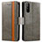 Funda de Cuero Cartera con Soporte Carcasa S02D para Sony Xperia 10 III SO-52B Gris