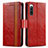 Funda de Cuero Cartera con Soporte Carcasa S02D para Sony Xperia 10 IV Rojo