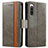 Funda de Cuero Cartera con Soporte Carcasa S02D para Sony Xperia 10 IV SOG07 Gris