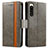 Funda de Cuero Cartera con Soporte Carcasa S02D para Sony Xperia 5 IV Gris