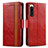 Funda de Cuero Cartera con Soporte Carcasa S02D para Sony Xperia 5 IV Rojo