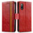 Funda de Cuero Cartera con Soporte Carcasa S02D para Sony Xperia Ace II Rojo