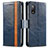 Funda de Cuero Cartera con Soporte Carcasa S02D para Sony Xperia Ace II SO-41B Azul