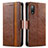 Funda de Cuero Cartera con Soporte Carcasa S02D para Sony Xperia Ace II SO-41B Marron