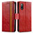 Funda de Cuero Cartera con Soporte Carcasa S02D para Sony Xperia Ace II SO-41B Rojo