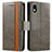 Funda de Cuero Cartera con Soporte Carcasa S02D para Sony Xperia Ace III Gris