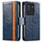 Funda de Cuero Cartera con Soporte Carcasa S02D para Vivo iQOO Neo6 5G Azul