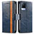 Funda de Cuero Cartera con Soporte Carcasa S02D para Vivo V21 5G Azul