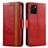 Funda de Cuero Cartera con Soporte Carcasa S02D para Vivo Y10 t1 Rojo