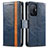 Funda de Cuero Cartera con Soporte Carcasa S02D para Xiaomi Mi 11T 5G Azul