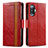 Funda de Cuero Cartera con Soporte Carcasa S02D para Xiaomi Poco F3 GT 5G Rojo