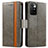 Funda de Cuero Cartera con Soporte Carcasa S02D para Xiaomi Redmi 10 (2022) Gris