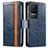 Funda de Cuero Cartera con Soporte Carcasa S02D para Xiaomi Redmi K50 5G Azul