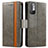 Funda de Cuero Cartera con Soporte Carcasa S02D para Xiaomi Redmi Note 10 5G Gris