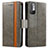 Funda de Cuero Cartera con Soporte Carcasa S02D para Xiaomi Redmi Note 10 JE 5G Gris