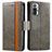 Funda de Cuero Cartera con Soporte Carcasa S02D para Xiaomi Redmi Note 10 Pro Max Gris