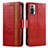 Funda de Cuero Cartera con Soporte Carcasa S02D para Xiaomi Redmi Note 10 Pro Max Rojo