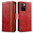 Funda de Cuero Cartera con Soporte Carcasa S02D para Xiaomi Redmi Note 11 4G (2021) Rojo