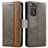 Funda de Cuero Cartera con Soporte Carcasa S02D para Xiaomi Redmi Note 11 4G (2022) Gris