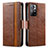 Funda de Cuero Cartera con Soporte Carcasa S02D para Xiaomi Redmi Note 11 5G Marron