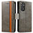 Funda de Cuero Cartera con Soporte Carcasa S02D para Xiaomi Redmi Note 11 Pro 4G Gris