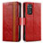 Funda de Cuero Cartera con Soporte Carcasa S02D para Xiaomi Redmi Note 11 Pro 4G Rojo
