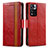 Funda de Cuero Cartera con Soporte Carcasa S02D para Xiaomi Redmi Note 11 Pro+ Plus 5G Rojo