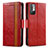 Funda de Cuero Cartera con Soporte Carcasa S02D para Xiaomi Redmi Note 11 SE 5G Rojo