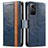 Funda de Cuero Cartera con Soporte Carcasa S02D para Xiaomi Redmi Note 12S Azul