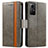 Funda de Cuero Cartera con Soporte Carcasa S02D para Xiaomi Redmi Note 12S Gris