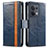 Funda de Cuero Cartera con Soporte Carcasa S02D para Xiaomi Redmi Note 13 Pro 5G Azul