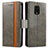 Funda de Cuero Cartera con Soporte Carcasa S02D para Xiaomi Redmi Note 9 Pro Max Gris