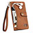 Funda de Cuero Cartera con Soporte Carcasa S03D para Apple iPhone 13 Marron