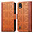 Funda de Cuero Cartera con Soporte Carcasa S03D para Nokia C2 2nd Edition Marron