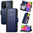 Funda de Cuero Cartera con Soporte Carcasa S03D para Samsung Galaxy F02S SM-E025F Azul