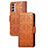 Funda de Cuero Cartera con Soporte Carcasa S03D para Samsung Galaxy M13 4G Marron