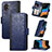 Funda de Cuero Cartera con Soporte Carcasa S03D para Samsung Galaxy XCover 6 Pro 5G Azul