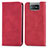 Funda de Cuero Cartera con Soporte Carcasa S04D para Asus Zenfone 7 Pro ZS671KS Rojo