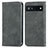 Funda de Cuero Cartera con Soporte Carcasa S04D para Google Pixel 6a 5G Gris