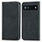 Funda de Cuero Cartera con Soporte Carcasa S04D para Google Pixel 6a 5G Negro