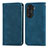 Funda de Cuero Cartera con Soporte Carcasa S04D para Huawei Honor 60 5G Azul