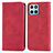 Funda de Cuero Cartera con Soporte Carcasa S04D para Huawei Honor X6 Rojo