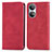 Funda de Cuero Cartera con Soporte Carcasa S04D para Huawei Honor X7 Rojo