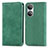 Funda de Cuero Cartera con Soporte Carcasa S04D para Huawei Honor X7 Verde