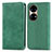 Funda de Cuero Cartera con Soporte Carcasa S04D para Huawei P50 Pro Verde