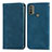 Funda de Cuero Cartera con Soporte Carcasa S04D para Motorola Moto E20 Azul