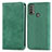 Funda de Cuero Cartera con Soporte Carcasa S04D para Motorola Moto E20 Verde